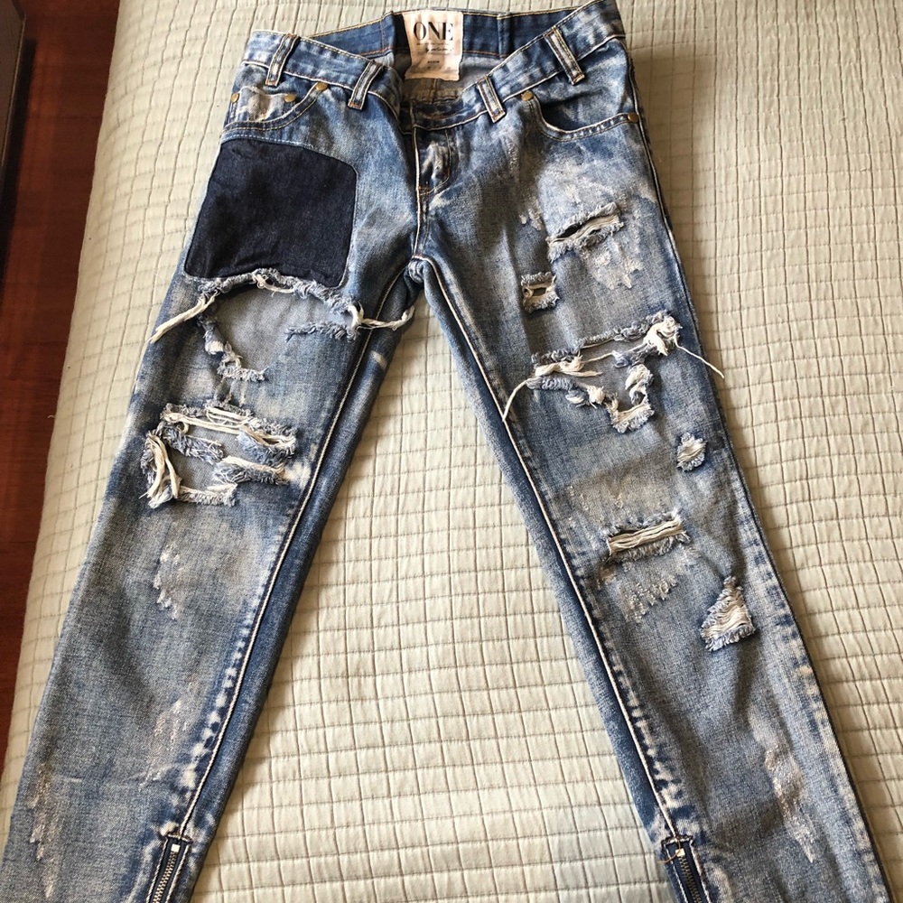 One Teaspoon Ripped Denim
